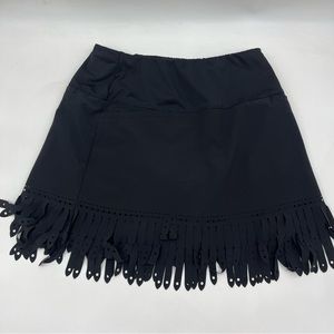 Lucky in Love Laser Level Up Fringe Skort Black Size Small
